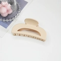 Pinza de pelo grande color beige mate en forma de media luna para cabello grueso y denso - Blanco