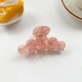 Haarklammer mit rosa Marmortextur aus Acetat im minimalistischen großen Design - Stil 2 Rosa