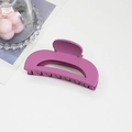 Matte deep purple crescent hair claw clip for thick hair styling and secure hold - Pink