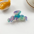 Bunte Resin Haarklammer mit Farbverlauf und Marmortextur für Damen Frisuren - 3 Violett & Grün Irisierend