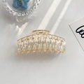 Grande molletta per capelli in acrilico ambra trasparente dal design minimalista - Stile Lucido (C749) / Champagne Trasparente Lucido