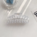 Pinza per capelli minimalista in acrilico trasparente con ombre su sfondo bianco - Stile Lucido (C749) / Trasparente Lucido