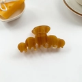 Elegant amber brown acetate hair claw clip with geometric round patterns for women - 7 Vintage Brown