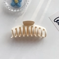 Grande molletta per capelli crema minimalista con struttura multi-dente per capelli - Stile Lucido (C749) / Bianco Crema Lucido