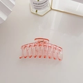Pinza per capelli in acrilico color pesca traslucido per acconciature eleganti - Rosa Anguria (C942-5)