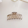 Pinza per capelli in acrilico ambrato trasparente con molla in metallo per acconciature - Caffè (C942-2)