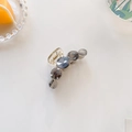 Molla per capelli in acetato con motivo marmorizzato grigio su base trasparente - Cinque Pezzi Rotondi (C779) / Grigio