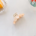 Elegante pinza per capelli in acetato arancione pesca con finitura marmorizzata - Cinque Pezzi Rotondi (C779) / Arancione