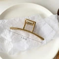 Eleganter 7,5cm goldener Metall Haarklammer mit hochwertigem Federmechanismus - M / Gold