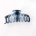 Grande molletta per capelli in acrilico sfumato blu mare con molla in metallo argento - Blu a Righe Lucido (Colore Personalizzato)