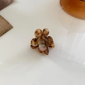 Minimalistische Haarklammer aus Acetat mit braunem Schildpatt Muster im Blütendesign - Schildpatt Gelb