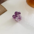 Floral hair claw clip with purple and white marble texture in acetate material - Purple