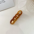 Amber tortoiseshell chain hair clip with golden metal clip for minimalist styling - Caramel