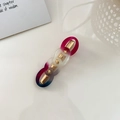 Elegant gradient resin hair clip with magenta to blue tones and gold metal accents - Dazzling Purple Gradient