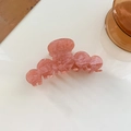 Pince à cheveux élégante à motif marbre rose en résine durable pour coiffure femme - Rose Orange