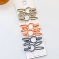 Matte rabbit ear hair clips in muted tones, set of six pieces on white display card - Rabbit Ear Morandi Colors (5552409045139)