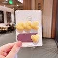 Set di fermagli per capelli in stile coreano con cuori gialli e finitura opaca - Cuore Giallo