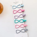 Set of 6 matte heart-shaped metal hair clips in assorted macaron candy colors - Light Infinity Style (5552409045142)