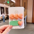 Ensemble de barrettes à cheveux orange mat et vert sur carte de présentation - Coeur Orange