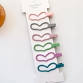 Set of six heart-shaped matte hair clips in various Morandi candy colors on a display card - Dark Heart Style (5552409045143)
