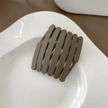 Deep brown matte foldable telescopic hairband with anti-slip teeth for women - Coffee
