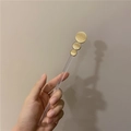 Minimalist brushed gold hair stick with transparent resin handle for elegant styling - Gold Decoration / Transparent Metal Hair Stick