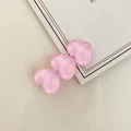 Pinza para el pelo con triple corazón de cristal rosa para mujer con acabado brillante - Rosa