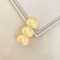 Cute cream yellow resin hair clip with three connected hearts for a sweet girls style - Yellow
