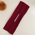 Elegant deep burgundy floral fabric bun maker for hair styling on minimalist background - 9# Wine Red