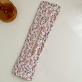 Floral print Deft Bun hair tool with pink roses on cream cotton fabric background - 2# White Floral