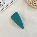 Matte dark green triangular hair clip with a minimalist geometric acrylic finish - Cyan (8#)