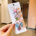 5er-Set bunte Haarspangen für Mädchen mit Glitzerblumen und Frucht-Anhängern - Rosa Blau Thema Blume Kirsche Stil (4701987505666)