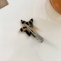Star-shaped acetate hair clip with tortoise shell pattern and metal duckbill clip - Light Tortoise With Silver Clip
