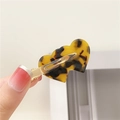Tortoise shell heart hair clip with gold metal duckbill grip for styling and makeup - Dark Tortoiseshell