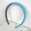 Sky blue padded sponge headband with premium fabric texture and non-slip inner lining - Light Blue