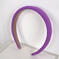 Thick purple sponge headband with fine texture fabric for high-volume hair styling - Deep purple