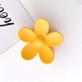 Matte bright yellow flower hair claw clip for women in a minimalist floral design - Dark Yellow