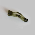 Olive green translucent wavy hair clip with matte texture and durable duckbill clamp - Ink Green