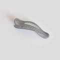 Translucent grey acrylic hair clip with matte finish and secure non-slip duckbill grip - Grey Marble