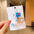 Three-piece set of cute cartoon dog hair clips for girls on a white handmade display card - Three-Piece Set / 2# Yellow Dog