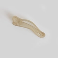 Minimalist matte champagne hair claw clip with a wavy design and frosted texture - Yellow