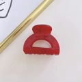 Pinza de pelo roja translúcida con acabado de purpurina dorada en forma de semicírculo liso - 1#Rojo