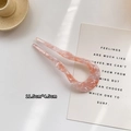 Roze marmeren acetaat U-vormige haarpun minimalistisch vlinder ontwerp 11,5cm - Grote Golf Roze Oranje (C809)
