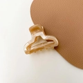 Milk coffee acetate claw clip with marble texture for side hair and bangs - Dark Champagne