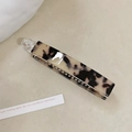 Fermaglio a banana leopardato in acetato con design a denti per coda di cavallo - Tartaruga Chiara