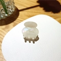 Elegant small pearlescent cream acetate hair claw clip for women's side hairstyles - White