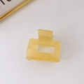 Pince à cheveux carrée évidée en acétate jaune gelée avec une texture marbrée - Jaune