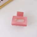Pince à cheveux carrée évidée en acétate rose gelée au design minimaliste et élégant - Rose