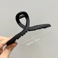 Matte schwarze Haarklammer für dickes Haar, 13cm minimalistisches geometrisches Design - Mattes Schwarz