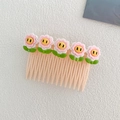 Pettine per capelli rosa per bambini con cinque petali di fiori 3D per bambine - Girasole Rosa